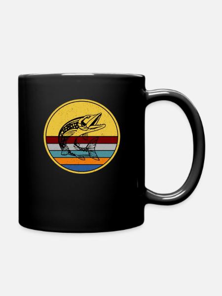 Hecht Angeln Angler Pike - Tasse einfarbig - Schwarz