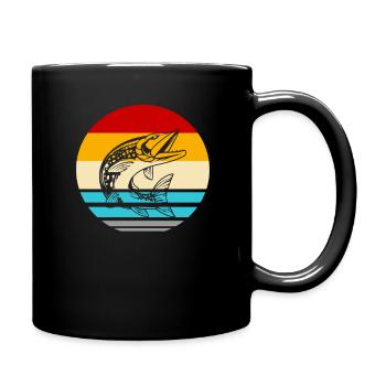 Pêche pêche brocher Pike - Mug uni - noir - Droite