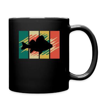 Barsch Angeln Fisch Angler Barsch angeln - Tasse einfarbig - Schwarz - Rechts