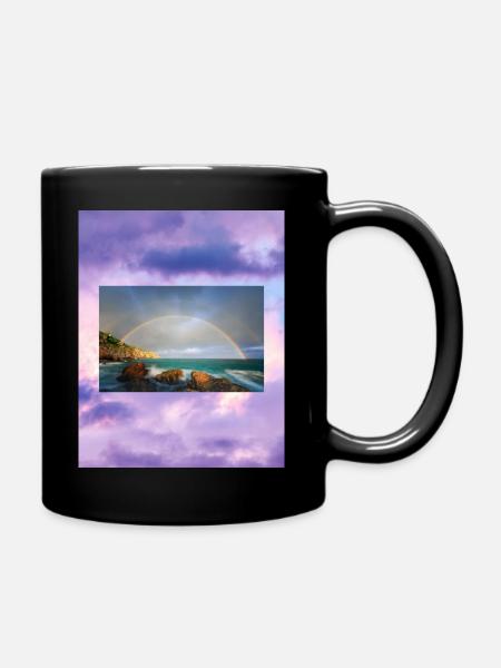 Rainbow,sea - Full Colour Mug - black