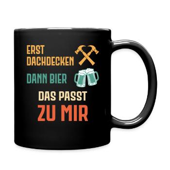Dachdecker Handwerker Handwerk - Tasse einfarbig - Schwarz - Rechts