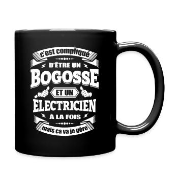 BOGOSSE ET ÉLECTRICIEN - Mug uni - noir - Droite