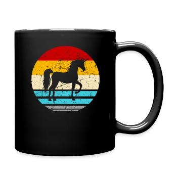 Einhorn Unicorn Einhörner - Tasse einfarbig - Schwarz - Rechts