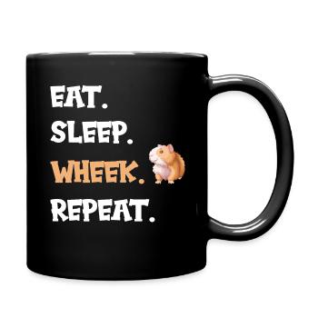 Cobaye Eat sleep wheek repeat sort - Mug uni - noir - Droite