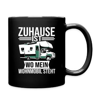 Camping Wohnmobil Camper Geschenk - Tasse einfarbig - Schwarz - Rechts