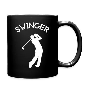 Golfbegeisterter Swinger - Tasse einfarbig - Schwarz - Rechts