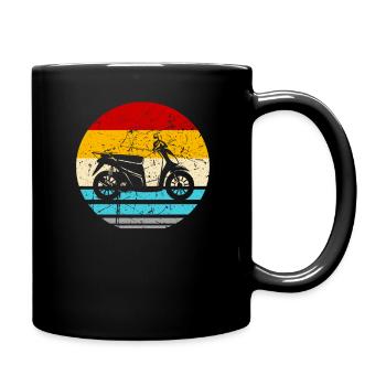 Motorroller Rollerfahrer Motorrad - Tasse einfarbig - Schwarz - Rechts