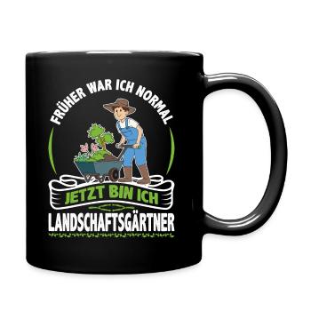 Landschaftsgärtner Gartenbau Landschaftsbau - Tasse einfarbig - Schwarz - Rechts