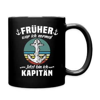 Kapitän Geschenk Boot Bootsführerschein - Tasse einfarbig - Schwarz - Rechts