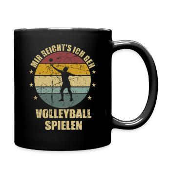 Volleyball Sport Volleyballer Mir reichts - Tasse einfarbig - Schwarz - Rechts