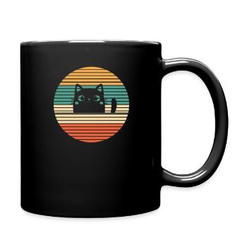Katze Katzendame Katzenfreund - Tasse einfarbig - Schwarz - Rechts
