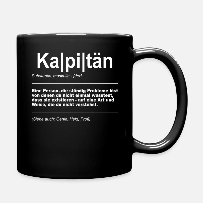 Motorboot Boot Kapitän Definition Bootfahren - Tasse einfarbig - Schwarz
