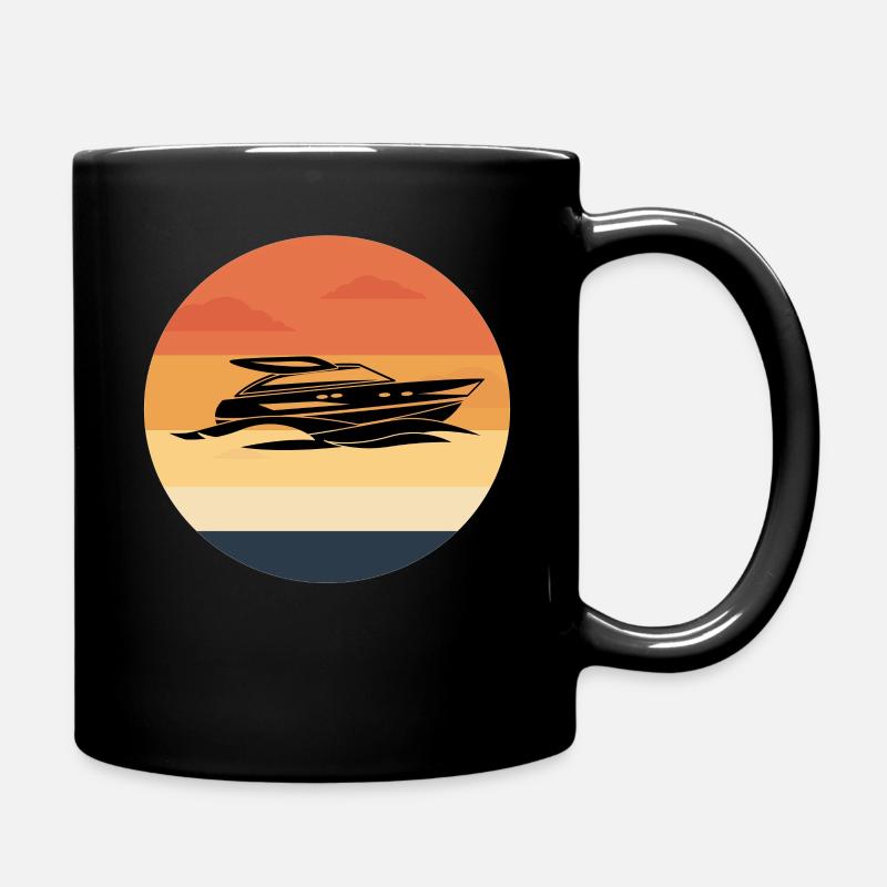 Motorboot Boot Kapitän Bootfahren - Tasse einfarbig - Schwarz