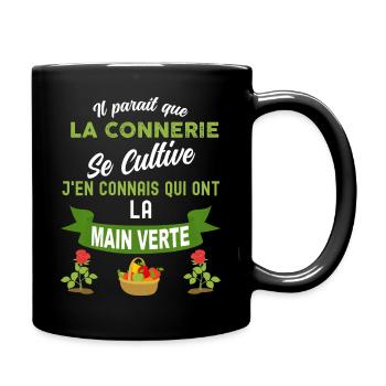 Cultiver la connerie idée cadeau humoristique - Mug uni - noir - Droite