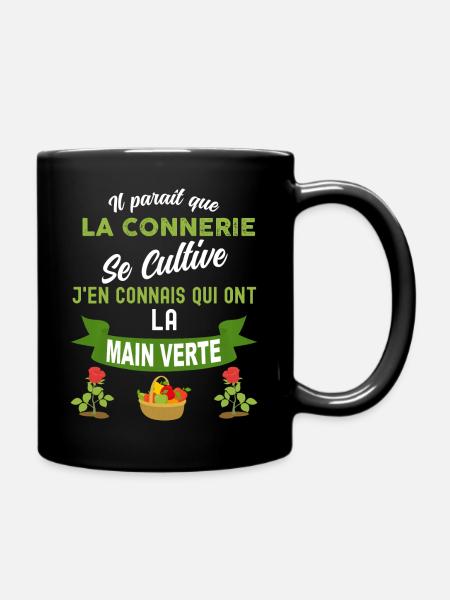 Cultiver la connerie idée cadeau humoristique - Mug uni - noir