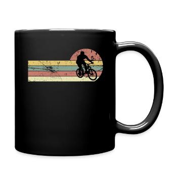 Mountainbike Fahrrad Mountainbiker MTB Radsport - Tasse einfarbig - Schwarz - Rechts