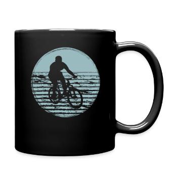 Mountainbike Fahrrad Mountainbiker MTB Radsport - Tasse einfarbig - Schwarz - Rechts