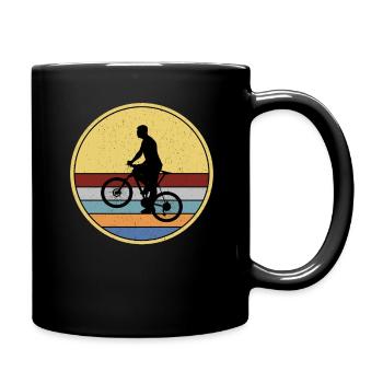 Mountainbike Fahrrad Mountainbiker MTB Radsport - Tasse einfarbig - Schwarz - Rechts
