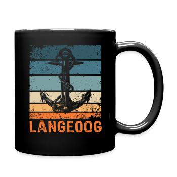 Langeoog Nordseeinsel Anker - Tasse einfarbig - Schwarz - Rechts