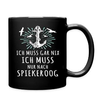 Spiekeroog Nordseeinsel Anker Möwen - Tasse einfarbig - Schwarz - Rechts