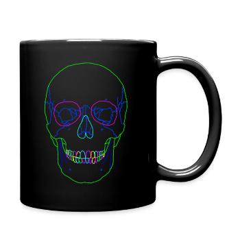 Totenkopf Outlines - Tasse einfarbig - Schwarz - Rechts