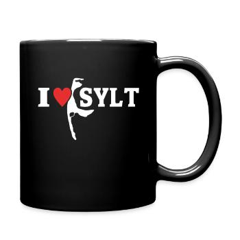 Ich liebe Sylt Souvenir Inselurlaub I Love Sylt - Tasse einfarbig - Schwarz - Rechts
