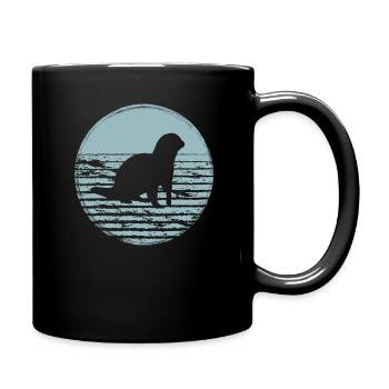 Loutres - Mug uni - noir - Droite