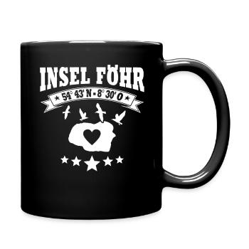 Föhr Insel Koordinaten Nordsee - Tasse einfarbig - Schwarz - Rechts