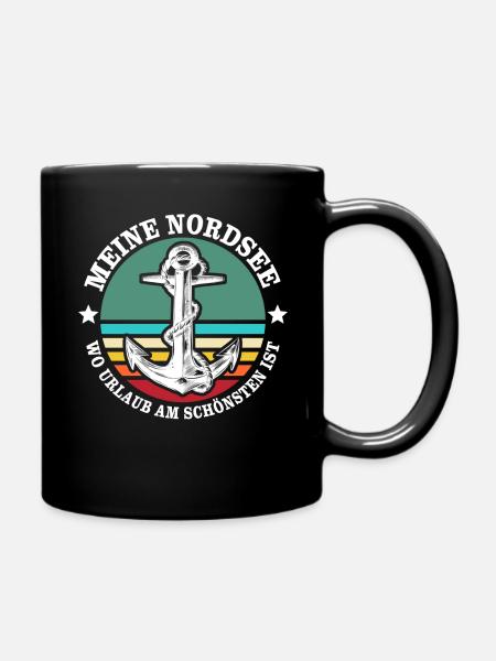 Nordsee Urlaub Wattenmeer Geschenk - Tasse einfarbig - Schwarz