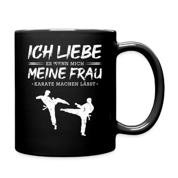 Ich Liebe Meine Frau Karate Kämpfen - Tasse einfarbig - Schwarz - Rechts