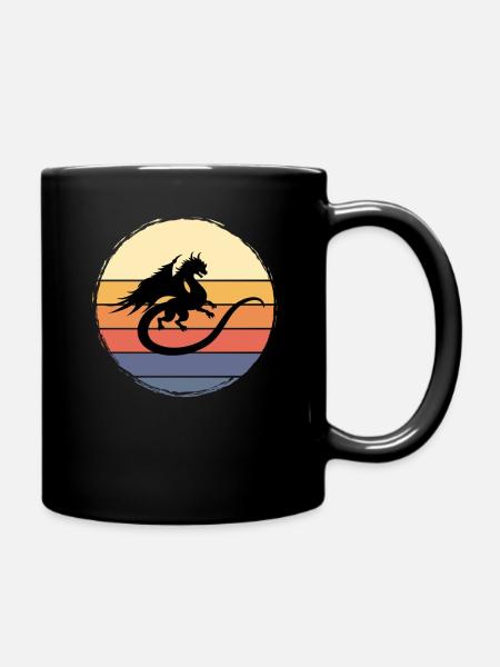 Drache Fabelwesen Echse - Tasse einfarbig - Schwarz