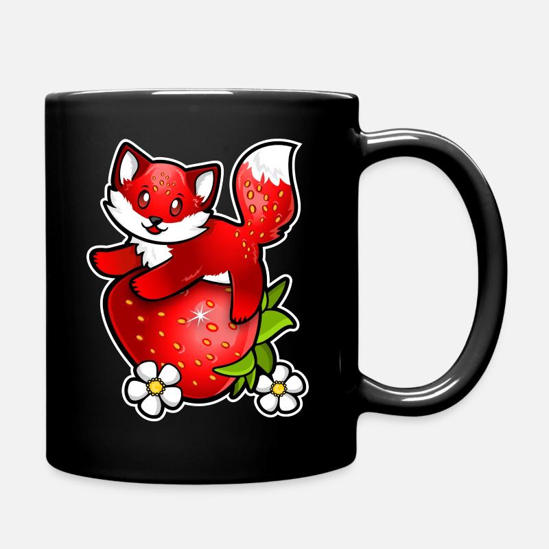 Erdbeer-Fuchs - Tasse einfarbig - Schwarz