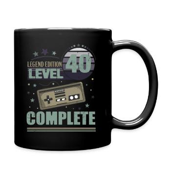 Level 40, Happy Birthday 40 years, Proud 40 - Full Colour Mug - black - Right