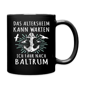 Baltrum Nordseeküste Nordsee Souvenir - Tasse einfarbig - Schwarz - Rechts
