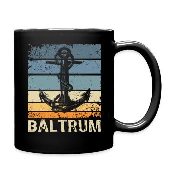 Baltrum Souvenir Nordseeküste Anker - Tasse einfarbig - Schwarz - Rechts