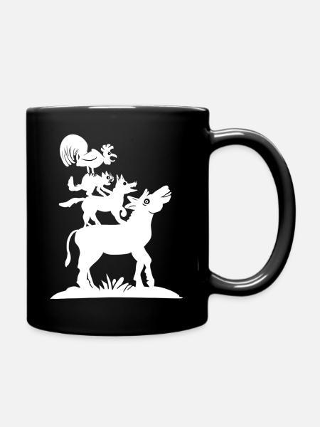 Bremer Stadtmusikanten - Tasse einfarbig - Schwarz