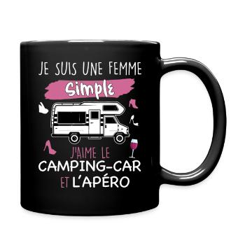 Camping-car femme apero cadeau humour - Mug uni - noir - Droite