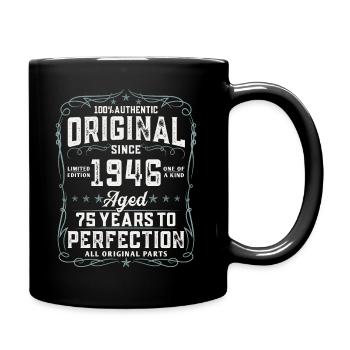 Millésime 1946 Vintage 75 anniversaire cadeau - Mug uni - noir - Droite