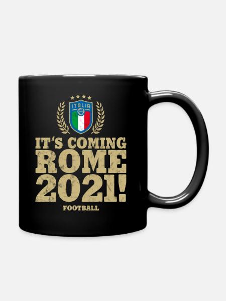 ITALIEN, ITALIA FOOTBALL ITS COMING ROME USED LOOK - Tasse einfarbig - Schwarz