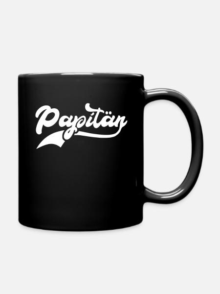 Papitän Papa Kapitän Geburt - Tasse einfarbig - Schwarz