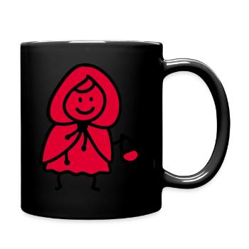 Fröhliches Rotkäppchen - Tasse einfarbig - Schwarz - Rechts