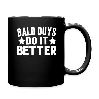 Chauve chauve chauve chauve porteur cadeau - Mug uni - noir - Droite