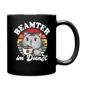 Beamter Katze Kaffee Beamtentum Beamte - Tasse einfarbig - Schwarz - Rechts