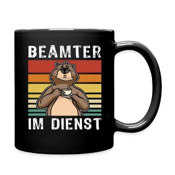 Beamter Kaffee Bär Beamtentum Beamte - Tasse einfarbig - Schwarz - Rechts