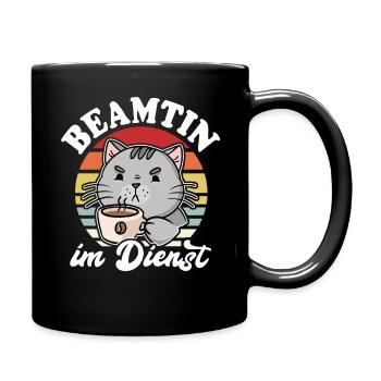 Beamter Katze Kaffee Katzen Beamtin - Tasse einfarbig - Schwarz - Rechts