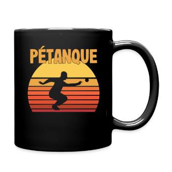Boule Petanque Boccia - Tasse einfarbig - Schwarz - Rechts