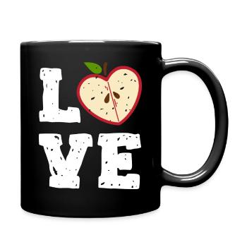 Apple Love - I Love Apples - Full Colour Mug - black - Right