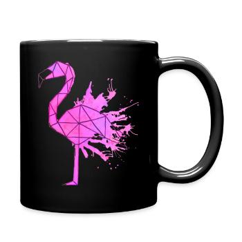 Flamingo Rosa - Tasse einfarbig - Schwarz - Rechts