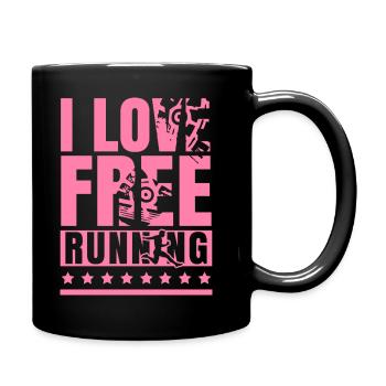 Ich liebe Parkour Frei Laufen Parkourläuferin Spor - Tasse einfarbig - Schwarz - Rechts