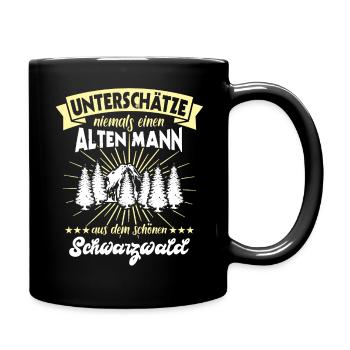 Schwarzwälder Männer Schwarzwald Spruch - Tasse einfarbig - Schwarz - Rechts
